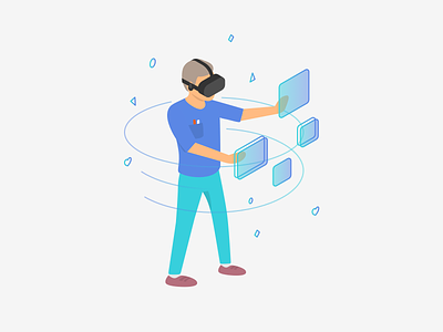 Oculus used by healthcare clinician 3d affinity designer character healthcare illustration oculus technology vector virtual reality virtual world vr