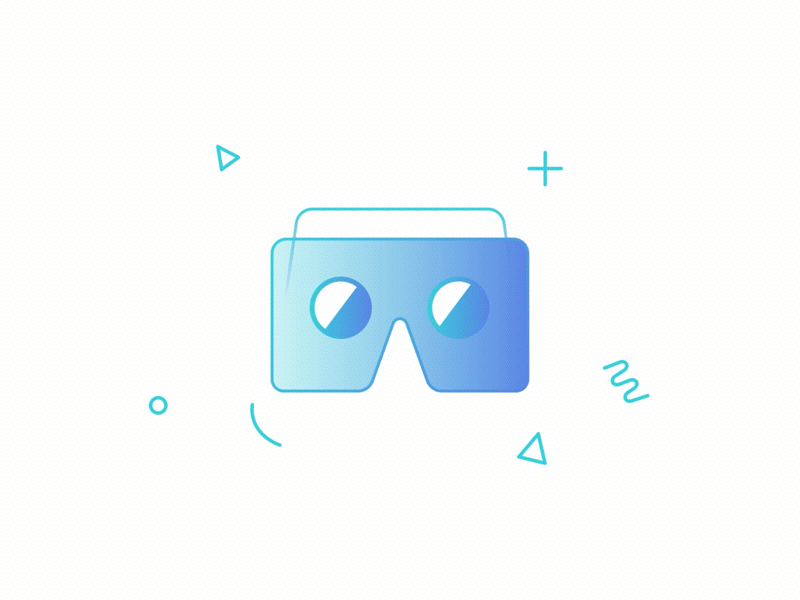 Cardboard in blue animation ar cardboard gif gradient virtual reality vr