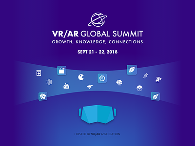 VR/AR Association Global Summit Promotion design gradient color graphic promotion sketch virtual reality vr