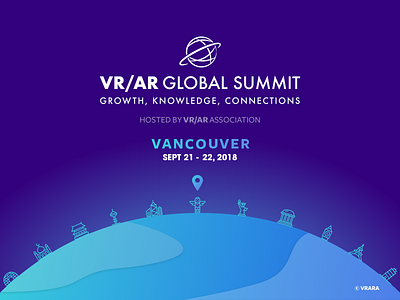 The VR/AR Global Summit Promo branding design event branding globe illustration sketch vector virtual reality vr