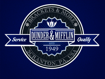 Dunder Mifflin Est 1949 - Rebound branding logo rebound typography