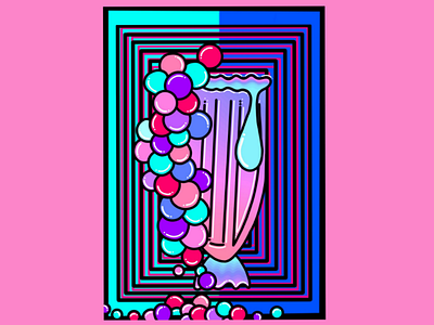 Bubbles bubbles colourful digital art galaxy glass illustration milkshake pink