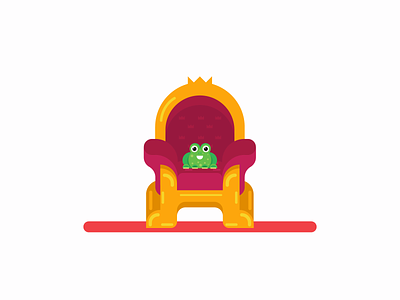 Toad On A Throne animal animals armchair art artwork chair character character design design designer flat flatdesign frog illustration illustrator joacim palm red throne toad vector