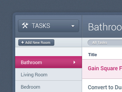 Tasks - UI admin blue design panel pink tasks ui ux