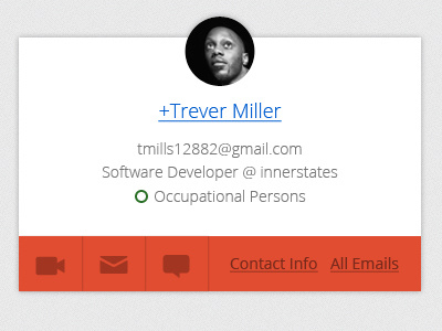 Gmail Part Deux Deux card circle gmail hover icons open orange red simple