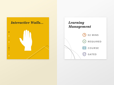 Portfolio Graphic 2a: Interactive Learning abstact cards hand illustration orange serif shapes white yellow