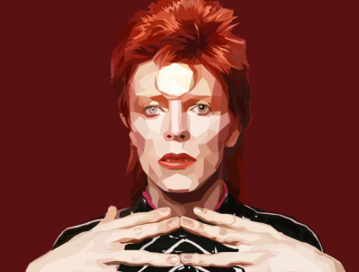 David Bowie - Starman ai illustration lowpoly vector