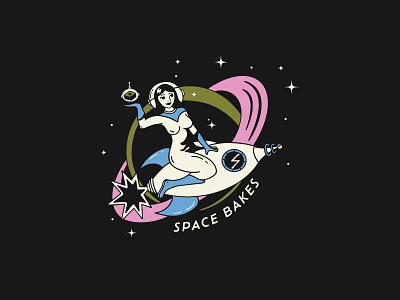 Space Babe for Space Bakes Edibles branding design graphic design illustration vector