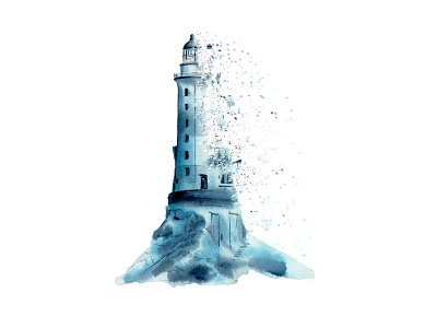 Lighthouse book illustration branding decay design illustration lighthouse logo magazine illustration painting watercolor watercolour