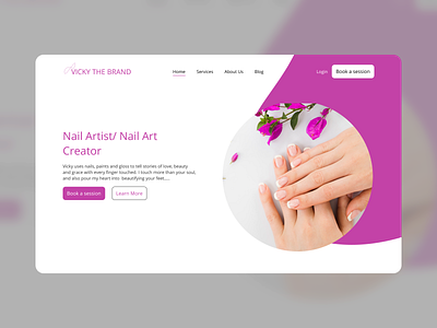 Daily UI #003 - Landing Page app dailyui dailyuichallenge design hero image hero section icon landing landing page landing page design landing page ui layout logo nails stock photo typography ui vicky the brand