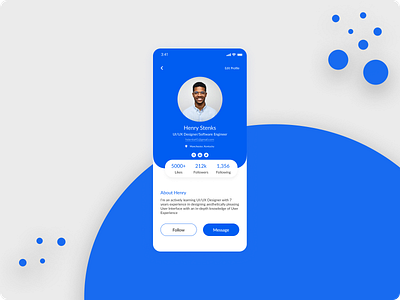 Daily UI #006 - User Profile app app design app icon app ui apple daily ui dailyuichallenge design figma figmadesign icon ios ios app ios app design typography ui ui design user profile user profile design