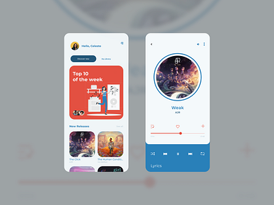 Daily UI #009 - Music Player app app design app icon app ui daily ui dailyuichallenge design icon illustration ios app mobile mobile app mobile app design mobile ui music music app music app ui music player typography vector