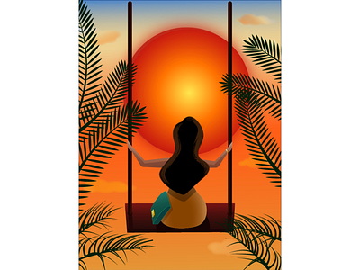 Freedom art design illustration sunset vector