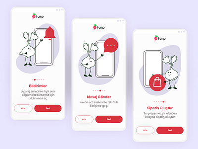 Turp Pharmacy App - Onboarding Screens character character design design graphic design illustration mobile app onboarding permissions pharmacy ui ux vector