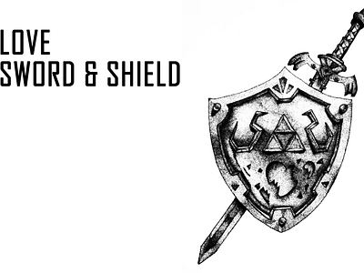 Love sword and shield illustration