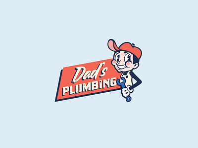 Plumbing Logo Concept 50s branding cartoon character design handdrawn illustration logo plumbing