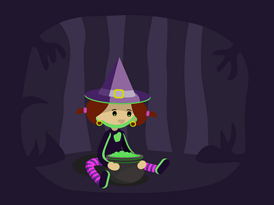 Little Witch darkness halloween illustration night vector vector art vector illustration vectorart witch ведьма ночь