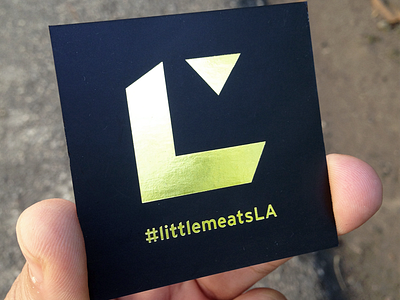 LittleMeatsLA Business Card business card gold identity los angeles print