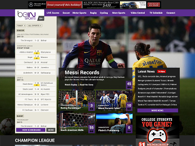 Bein Sport Redesign Concept football news responsive design soccer sports ui ux