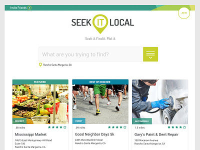 Seek It Local - Local Business Directory art direction directory information interface responsive ui ux