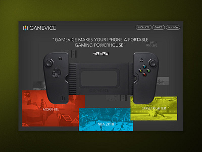 GAMEVICE - Desktop Concept games gaming grey responsive