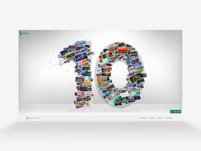 Bing is 10! 3d canvas design responsive ui ux