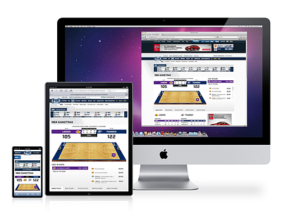 Responsive NBA Gametrax basketball design framework mobile design nba responsive responsive design sports tablet design ui