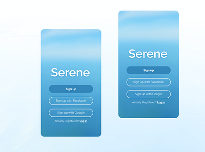 Serene Sign Up 1 branding login mobile mobile app mobile ui signup ui