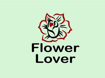 Flower Lover digital logo minimal vector