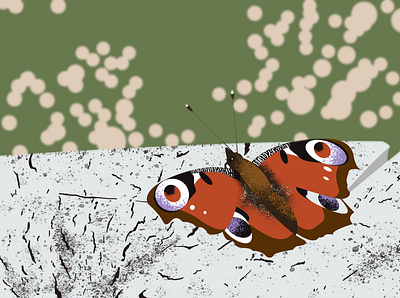 Peacock Butterfly / Paon-du-jour artwork digital digital art digital artwork digital illustration digital painting illustration