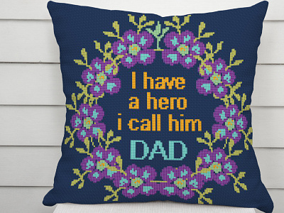 I have a hero i call him dad – Cross stitch pattern cross stitch pattern