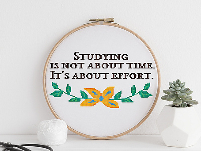 Studying is not about time. It's about effort cross stitch cross stitch pattern cross stitch pattern pdf crosshatching crossstitchpattern design