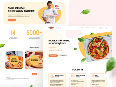 Pizza Point: concept of page design for pizzeria