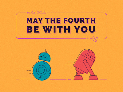 May the Fourth Be With You animation art bb8 cute drawing flat illustration graphic design illustration may4th maythe4th robot starwars vector