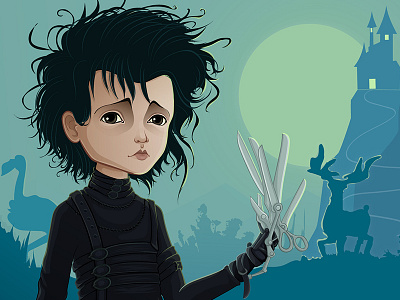 30 Days Drawing Challenge #7 30 days drawing challenge drawing edward scissorhands illustration illustrator johnny depp vector vector art vector illustration