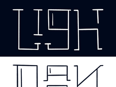Light Dark illustration typography