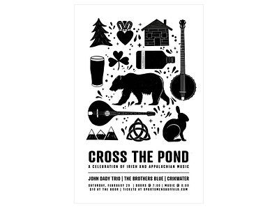 Cross The Pond band poster gig poster illustration