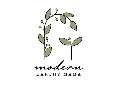 Modern Earthy Mama logo branding illustration logo vector