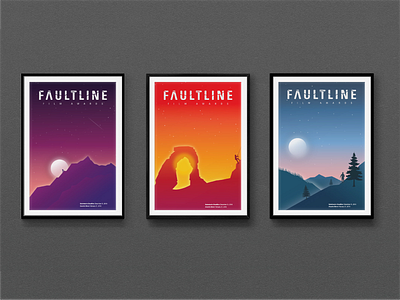 2019 Faultline Film Festival adobe design film festival flat illustration illustrator poster poster series utah vector