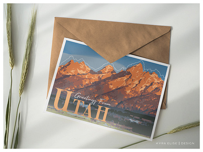 Utah Postcard adobe art graphicdesign illustrator mountains nature postcard poster art travel utah