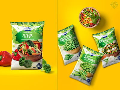 Packaging design, frozen vegetables / Premia Fozzy Group art direction designer frozen frozen food package package design packagedesign