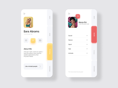 Social mobile app alexanderpriymak app clean clean design clean ui design minimalism mobile modern priymak ui ux