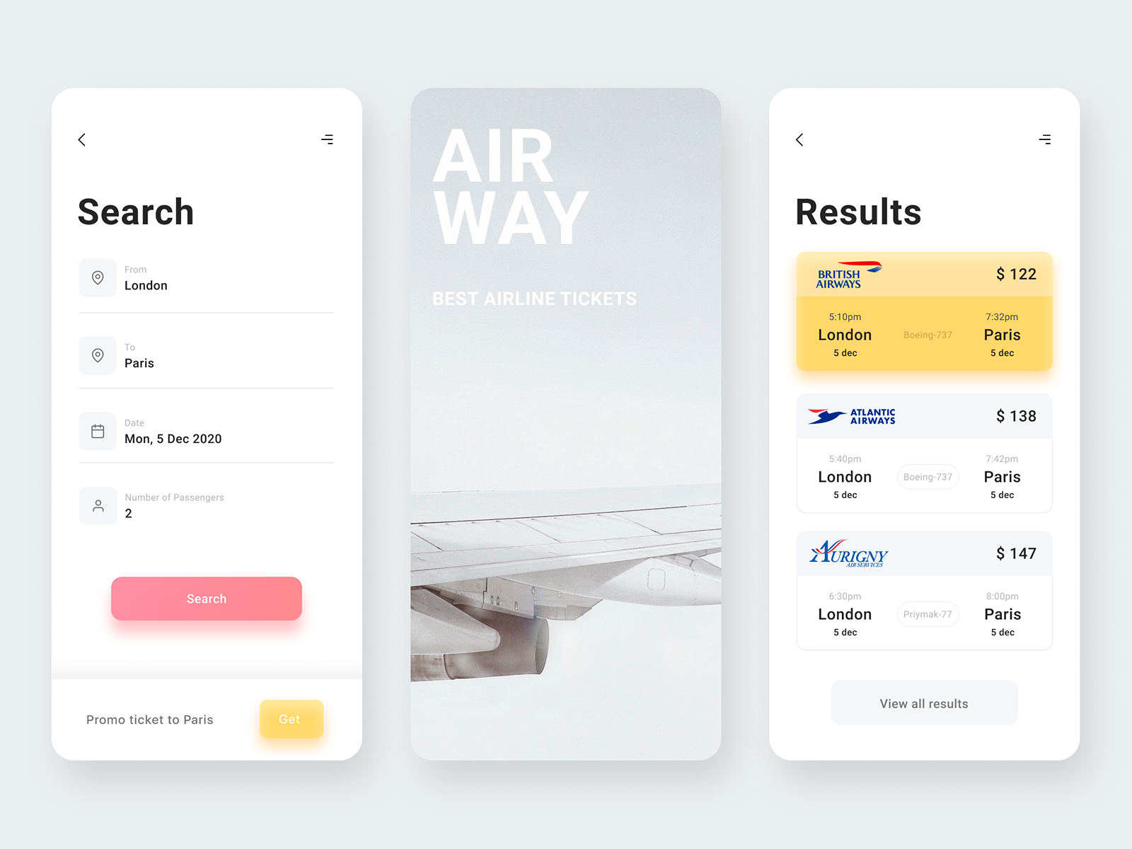 AIRWAY - Airline tickets mobile app by Priymak on Dribbble