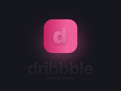 Dribbble icon logo app app icon branding design dribbble icon ios14 logo minimalism mobile pink vector