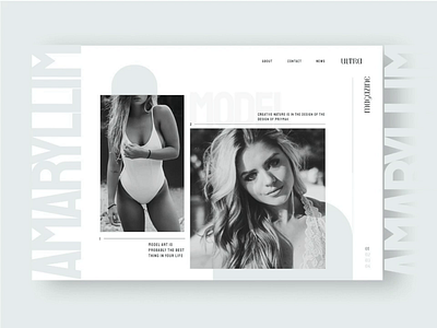 Model magazine - animated design landing page abstract animated animation art blog design landing magazine magazine design minimalism model modeling modern modern landing page site ui ux