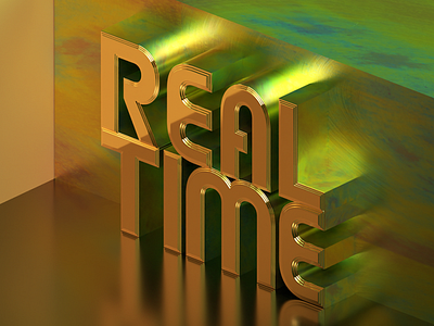 3d gold text - Real Time