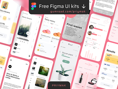Free Figma UI kits | Priymak app design free free figma free figma ui freebie kits mobile priymak ui ux