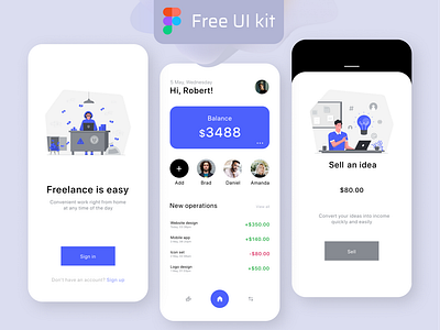 Freelance app - Free UI kit