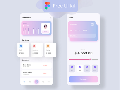 Free UI kit BANK app