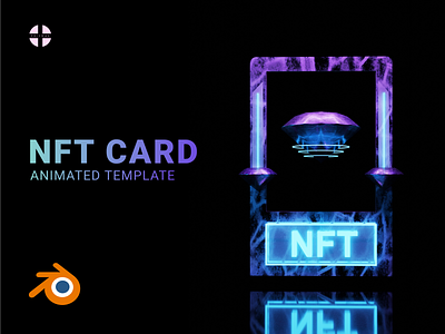NFT neon card template for Blender (.blend file + tutorial) 3d branding card design gem landing modern neon nft nft card priymak render ui ux